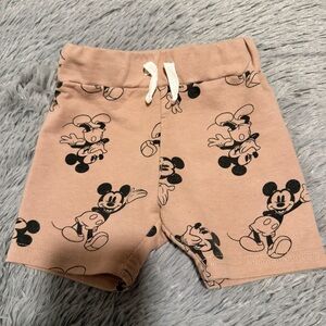 Disney Baby Shorts with Mickey Mouse - Tan
